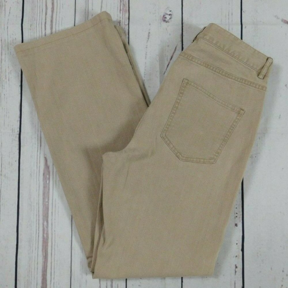Helios & Luna Tan Beige 5 Pocket Straight Leg Jeans - Size 8